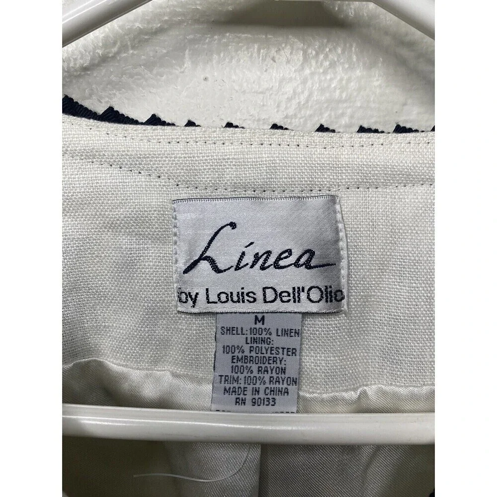 27. Linea Louis Dell olio medium Jacket linen cardigan jacket white Black